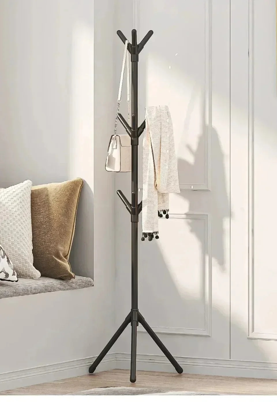 Floor Standing Clothes Rack Tree Branch Shape Multi Hook Mobile and Convenient Coat Rack for Home Living Room Clothing Storage