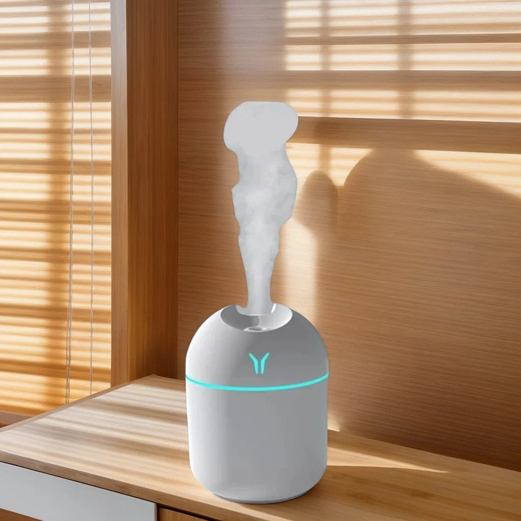 USB Mini Air Humidifier, Ultrasonic Aroma Essential Oil Diffuser with LED Color Lamp for Home Car Office