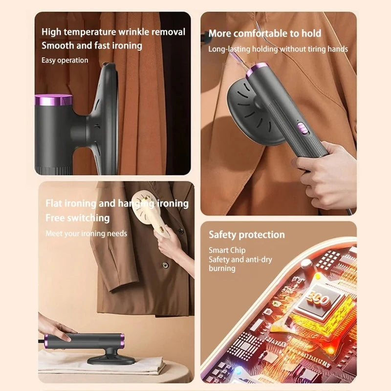 Handheld Steamer Iron USB Portable Mini for Clothes Fast Heating Travel Garment Fabric Press Machine with Handle Home use