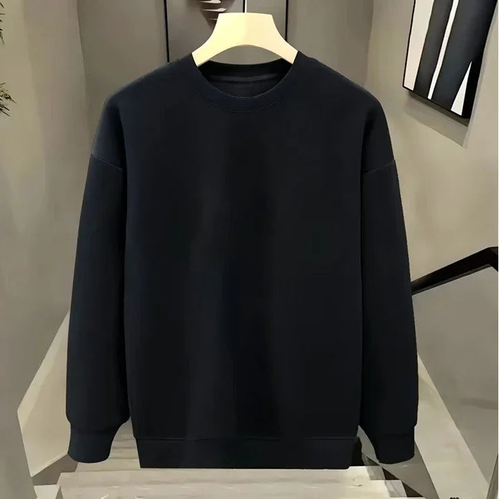 Sweatshirt Men's Autumn Winter Wear 2025 New Fashion Brand Round Neck Plus Velvet Thickened Versatile Pullover Long-sleeved Top