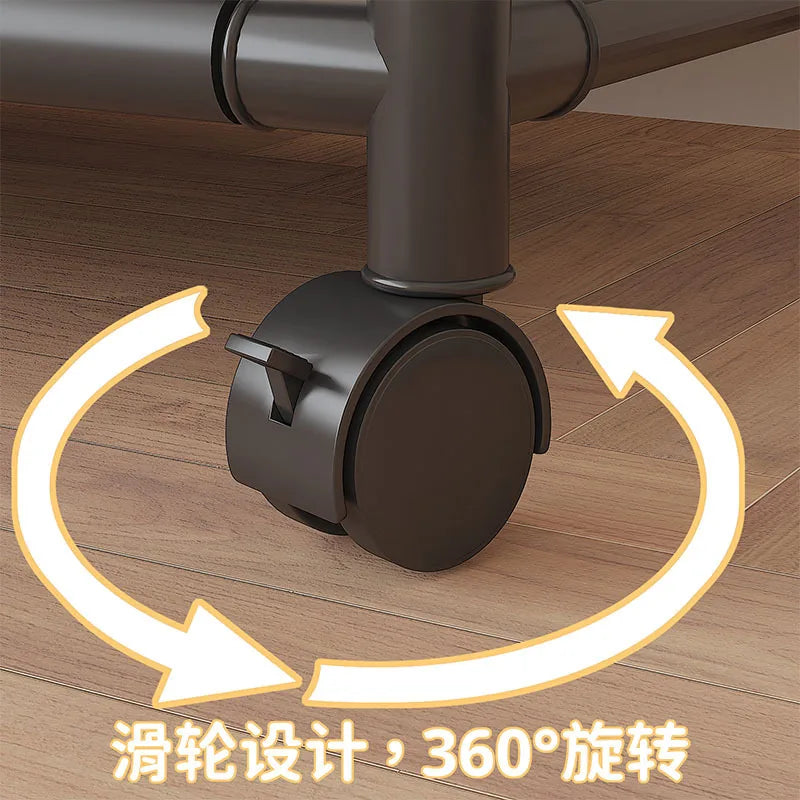 Multi-functional Coat Rack with Hooks Movable Clothes Rack Living Room Clothing Organizer Shelf Multi-Layer Storage Shelf