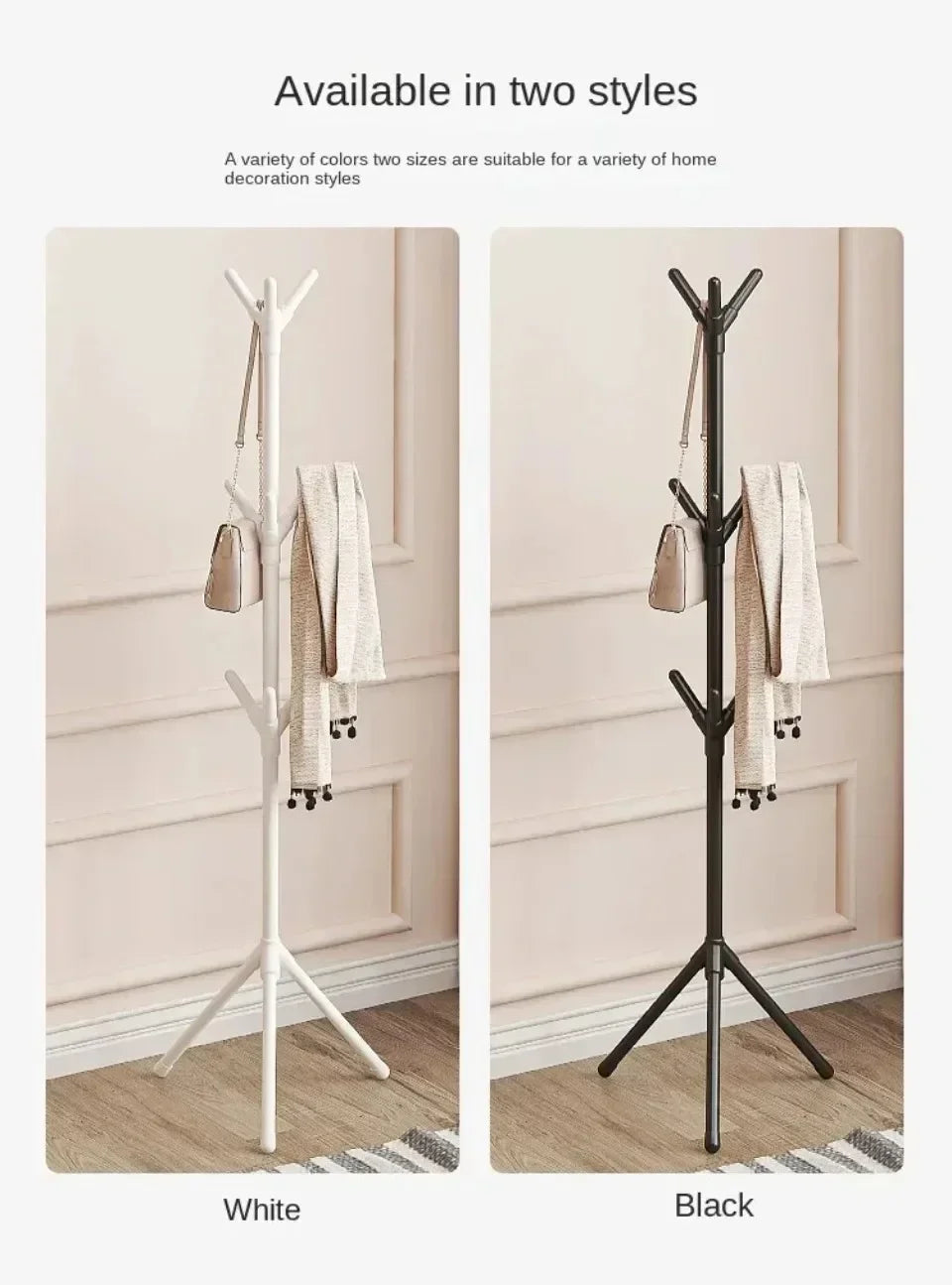 Floor Standing Clothes Rack Tree Branch Shape Multi Hook Mobile and Convenient Coat Rack for Home Living Room Clothing Storage